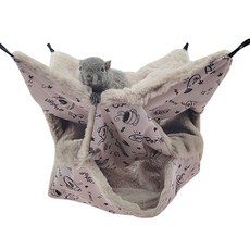 Petflow 寵物可愛圖案小型動物雙層小屋吊床 30 x 30 cm, 咖啡廳, 1個