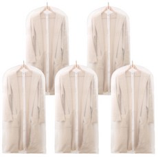 solve living 家用透明peva衣架拉鍊式衣套 透明 60*100cm, 1件, 5個