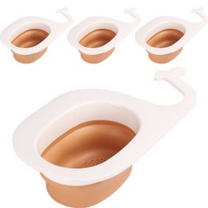 Narinnae鯨魚食物垃圾瀝水籃 4入, 橙白