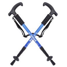 ThinkPie 4節強化輕量登山杖 07 T型 1入, 藍色