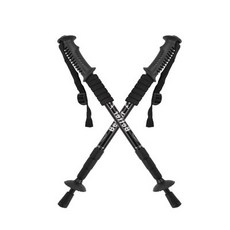 띵크파이 4節強化輕量登山杖 1入, 02 直式 黑色