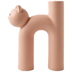 레오빈스 고양이 인테리어 오브제 화병, 매트 파우더 핑크