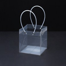 美化部長 PVC 塑膠 花束 花盆 植物 禮物 蛋糕 包裝 透明 長版 大型 購物袋 05 方形 小, 10個