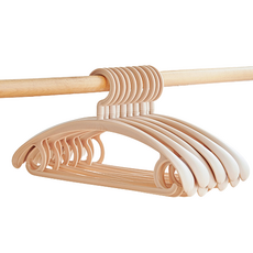 Living&Do寬肩衣架, 杏, 10個