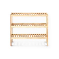 KAZT 簡約鞋子收納架 3層 中型, 自然木色(架)/隨機出貨(螺絲)