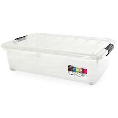 블럭마트 언더베드 플라스틱 리빙박스 25L, 투명, 1개