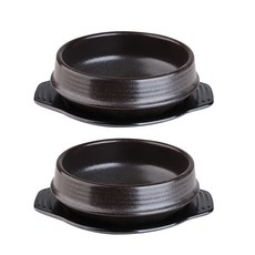 플라라 가마솥 뚝배기 + 받침 세트, 뚝배기(2호 / 지름 14.7cm x 높이 6.5cm), 받침(2호 / 내경 12.9cm x 가로 17.8cm), 2세트