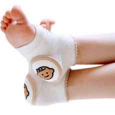 Bebekungjjak 兒童地板隔音腳後跟保護器兩腳套組, 米色, 1套