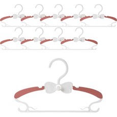 Solve Living兒童用蝴蝶結長度可調節衣架, 紅色, 10個