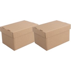 Potegar紙質生活收納箱整理箱 小型, 2個, 棕色的