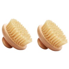 12排圓形手柄身體刷, 2個, 1入, 棕色