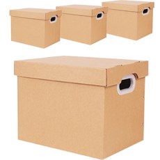 Potegar 紙質收納盒生活盒 21L, 棕色的, 4個