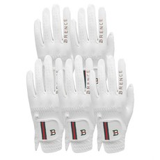 BRENCE 男女通用指線高爾夫手套 左手用, 白色, 5個