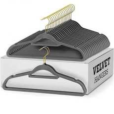 solve living 防滑高級型衣架 38cm, 金色（掛鉤）、深灰色（衣架）, 10個