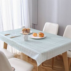 쭈니네 프리미엄 방수 식탁보, M(137 x 137 cm), 블루