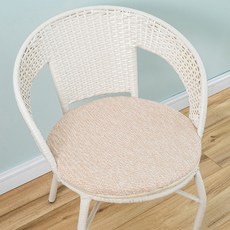 플러스잇 면마 심플한 원형 의자 매트 50cm, 4 베이지, 1개