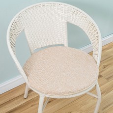 플러스잇 면마 심플한 원형 의자 매트 45cm, 4 베이지, 1개