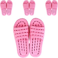 Maket Gamseong 快乾排水浴室拖鞋 4入組, 粉紅色
