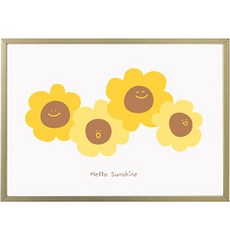 幸福向日葵海報 + 畫框組合, 橄欖金, 1個