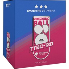 Smashing Sports 3星 40+ ABS 桌球 TTBC-120 120入, 白色, 1個
