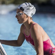 ZEROD Raven Man 美人魚矽膠泳帽, 白色, 1個