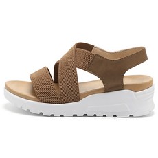 JACK&JILL 女款交叉綁帶涼鞋 JB3357, 棕色, 245~250