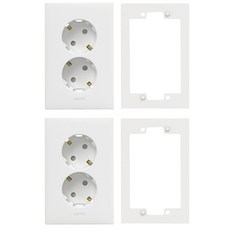 LeGrand Apella 2-Purch接地+輔助支架含套組白色, 2套