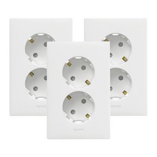 Legrand 羅格朗 阿佩拉 2孔埋入式接地插座, 3個