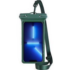 防震邊手機防水包+背帶套裝, 1套, 綠色