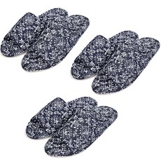 KSmall 雙層墊棉質室內拖鞋, MF219 皇家, 3個