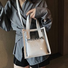 女神透明四角休閒聚酯托特包