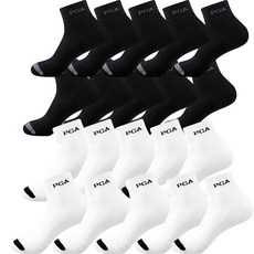 PGA 女士高爾夫氣墊短襪 2 款 x 10雙 PGA-17, 白色 黑色