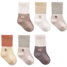 JOY MULTI 幼兒用雙色緹花長襪 6雙組