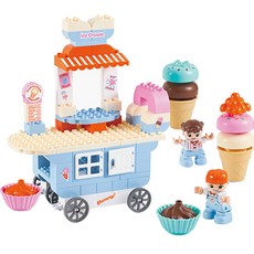 MY LITTLE TIGER 冰淇淋推車 樂高相容積木 89pcs, 混色