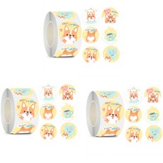 라이프백 큐트 애니멀 스티커 3p, 02 강아지, 1개