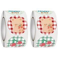 피삼십일 큐티 베어 롤스티커, 스타일 6, 2개