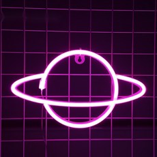 마켓피아 LED 인테리어 네온 무드등, 06 행성 핑크