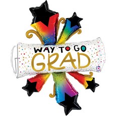 GRABO BALLOONS Bursting Star 畢業鋁箔氣球, 混合色, 1個