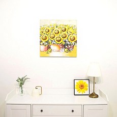 금비단가 금분 유화 액자 해바라기 화병