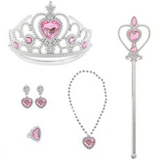 프랑디르 공주 쥬얼리 왕관 액세서리 세트, 핑크