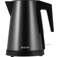 WINSAF 雙層絕緣水位顯示窗無線電熱水壺 炭灰色, WTK-2113CG