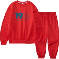 팀스핏 남녀공용 빅사이즈 1987그래픽 빅로고 맨투맨 조거팬츠 셋업