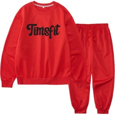 팀스핏 남녀공용 빅사이즈 시그니처 빅로고 맨투맨 조거팬츠 셋업