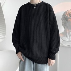 BLACK 101 男款 Felidina 寬鬆版圓領簡約針織衫 FC-2319187