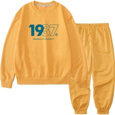 팀스핏 남녀공용 빅사이즈 1987그래픽 빅로고 맨투맨 조거팬츠 셋업