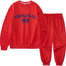 팀스핏 남녀공용 빅사이즈 스탠다드 빅로고 맨투맨 조거팬츠 셋업