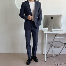 UNTAPPED 男士夏季亞麻口袋單扣西裝外套 + 長褲套裝