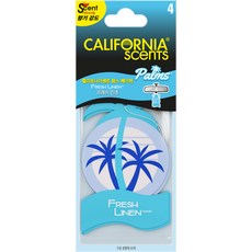 CALIFORNIA scents 紙質掛式芳香劑 清新亞麻香 正裝 4入, 26g, 1個, 爽身粉/皂香, 清新亞麻