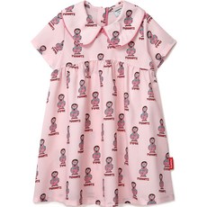 Perimitz 女童涼感透氣EP大翻領滿版印花連身裙 P2321O709