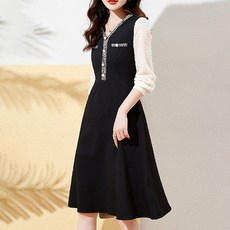 POPLARNC Gram A字形洋裝, 黑色